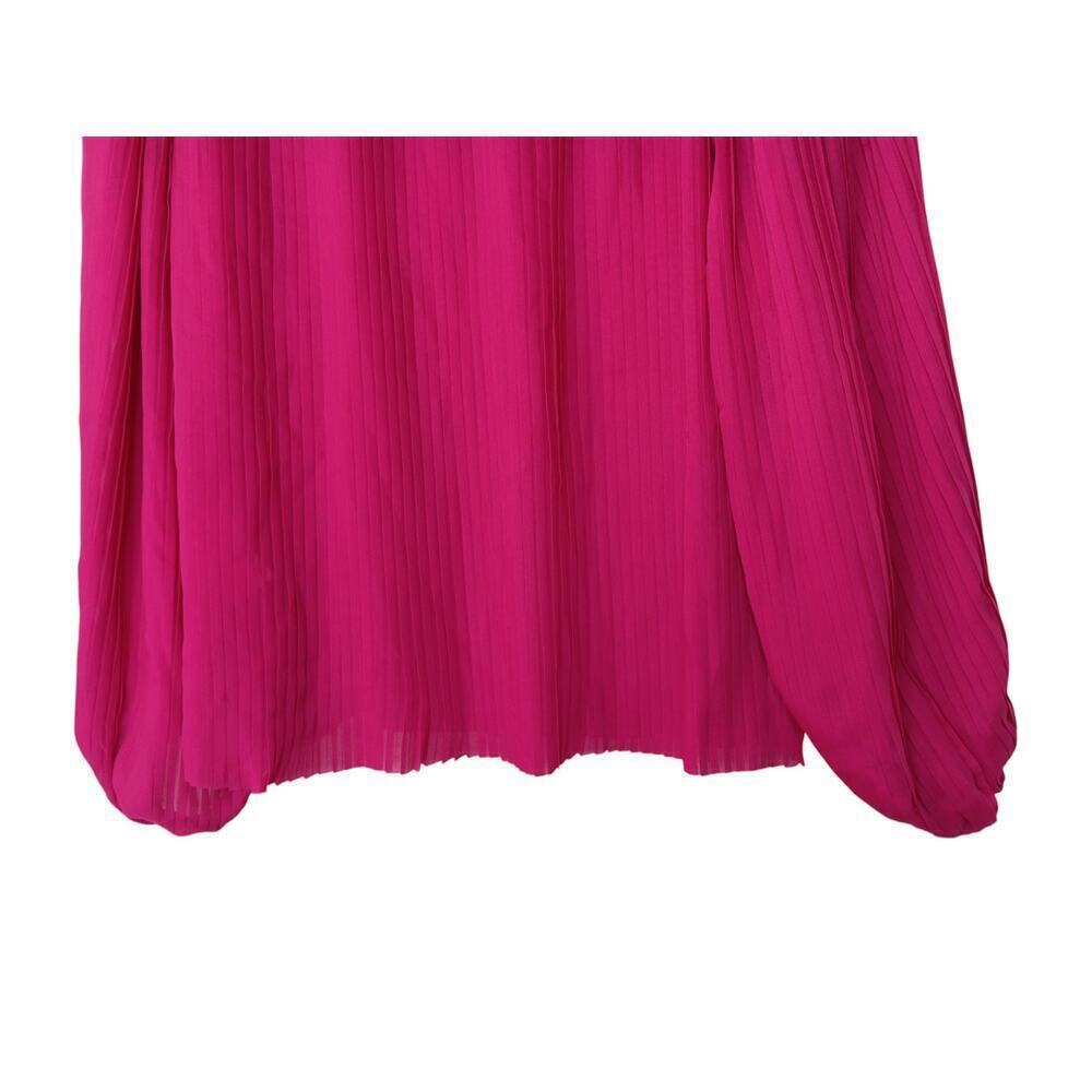 New Banana Republic Women’s Hot Pink Pleated Blouse Top Long Sleeve Size S $150 - Picture 8 of 12